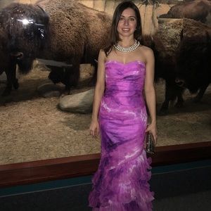 Silk evening strapless gown Sz2 (Fits like Sz 0)